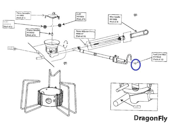 MSR Fuel Line Filter - Dragonfly Reservedel 