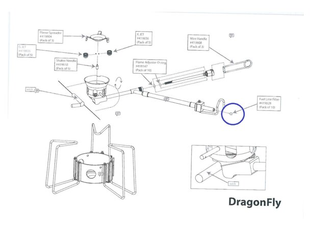 MSR Fuel Line Filter - Dragonfly Reservedel 