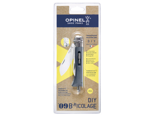 Opinel N°09 DIY Grey Multikniv Blister 