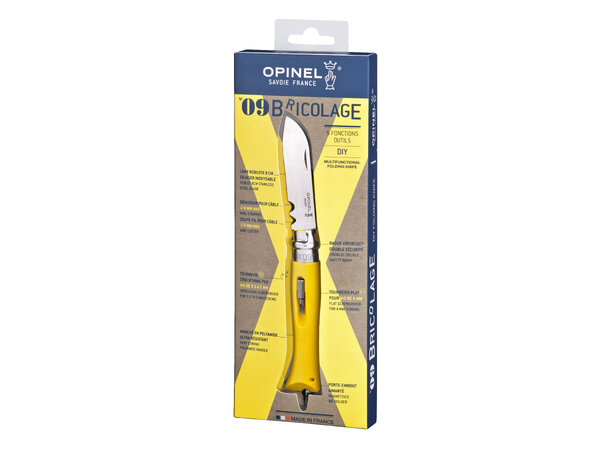 Opinel N°09 DIY Yellow Multikniv 