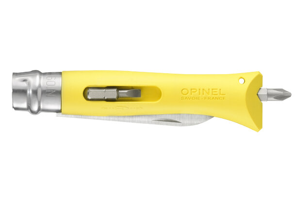 Opinel N°09 DIY Yellow Multikniv m/bitsholder 