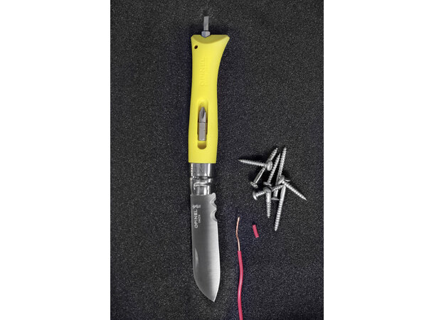 Opinel N°09 DIY Yellow Multikniv m/bitsholder 