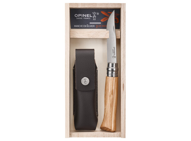Opinel N°08 Olive wood + sheath 