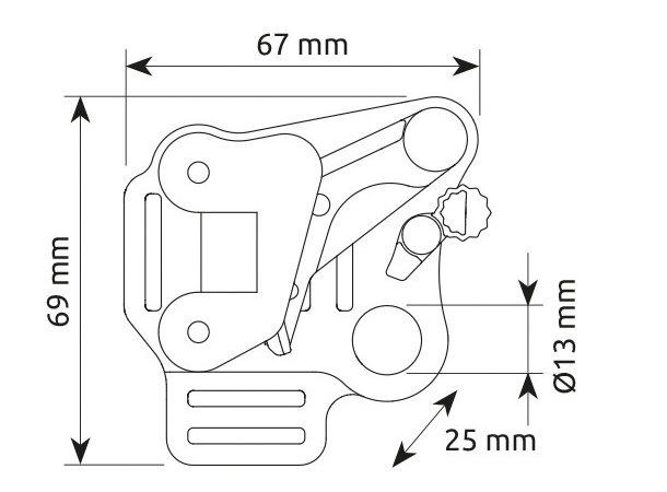 CAMP TURBOFOOT EVO Fotklemme Venstre m/låsbar kam 