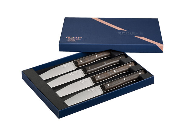 Opinel Facette Box 4 Thermo-Heated Ash Sett av 4 kniver 