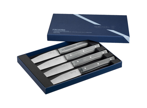 Opinel Facette Box 4 Micro Serrated Grey Sett av 4 kniver 