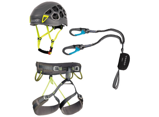 CAMP KIT FERRATA KINETIC REWIND PRO Sett Str.2 - Sele, hjelm og falldemper 